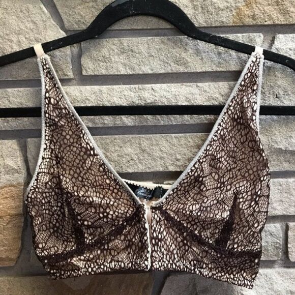 BKE Boutique Lace Bralette Tan Brown Small western - Picture 2 of 8